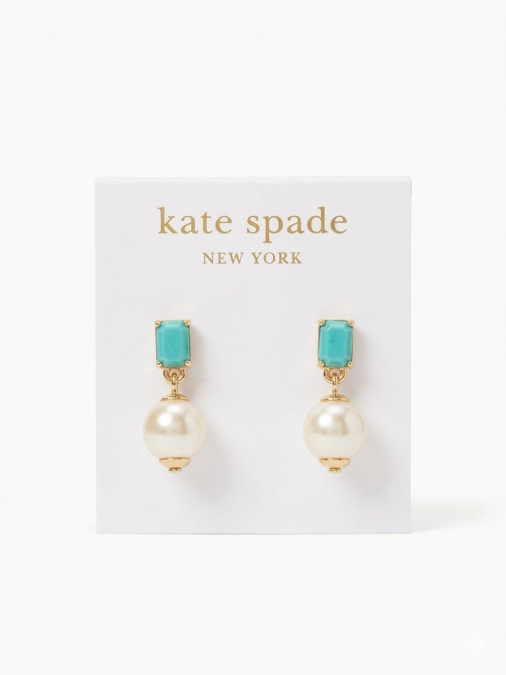 kate spade Turquoise & Pearl Drop Earrings